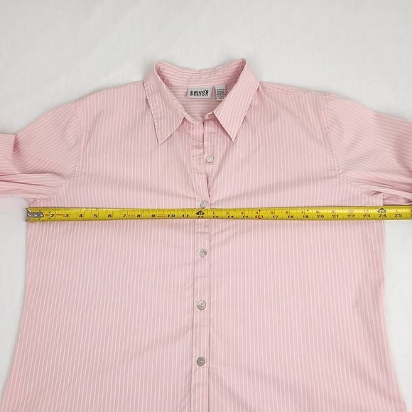 Vintage Chico's Design Pink And White Stripe Button Down Top. - Picture 5 of 8